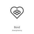 bond icon vector from bioengineering collection. Thin line bond outline icon vector illustration. Linear symbol for use on web and