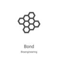 bond icon vector from bioengineering collection. Thin line bond outline icon vector illustration. Linear symbol for use on web and
