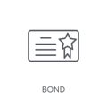 Bond linear icon. Modern outline Bond logo concept on white back
