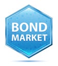 Bond Market crystal blue hexagon button