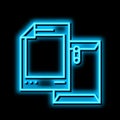 bond paper list neon glow icon illustration Royalty Free Stock Photo