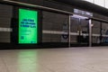 BOND STREET, LONDON - 11 February 2023: Fares changing signage at Bond Street Elizabeth Line platform
