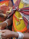 Bonda tribal women offer their handmade crafts