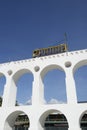 Bonde Tram Train at Arcos da Lapa Arches Rio de Janeiro Brazil