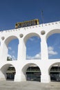 Bonde Tram Train at Arcos da Lapa Arches Rio de Janeiro Brazil