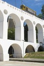 Bonde Tram Train at Arcos da Lapa Arches Rio de Janeiro Brazil