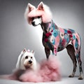 Bonded dogs best friends - ai generated image