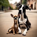 Bonded dogs best friends - ai generated image