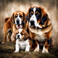 Bonded dogs best friends - ai generated image