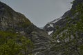 Bondhusbreen Glacier hanging over the Bondhusvatnet Lake Royalty Free Stock Photo