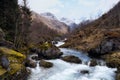 Bondhusdalen Valley near the village of Sunndal, the Bondhuselva River in the background of the mountains, Norway