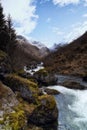 Bondhusdalen Valley near the village of Sunndal, the Bondhuselva River in the background of the mountains, Norway