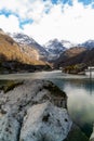 Bondhusvatnet Lake in the Bondhusdalen Valley near the village of Sunndal Royalty Free Stock Photo