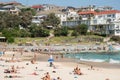 Bondi Beach Apartments and Beach Day Royalty Free Stock Photo