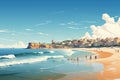 Bondi Beach in Australia Illustration