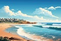 Bondi Beach in Australia Illustration