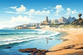 Bondi Beach in Australia Illustration