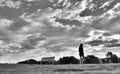 Bondi Beach black-and-white photograph Royalty Free Stock Photo