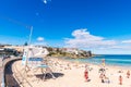 Bondi Beach with people on a warm day Royalty Free Stock Photo