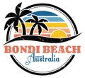 Bondi Beach - Sydney Australia - Distressed Illustration