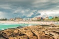 Bondi Beach view before storm Royalty Free Stock Photo