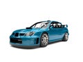 Bondi blue modern touring race car