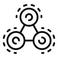 Bonding molecules icon, outline style