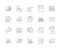 Bonds line icons collection. Yield, Coupon, Maturity, Redemption, Duration, Default, Fixed vector and linear