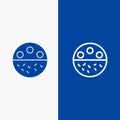 Bone, Calcium, Mineral, Skincare, Strength Line and Glyph Solid icon Blue banner Line and Glyph Solid icon Blue banner