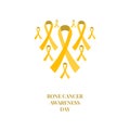 Bone cancer awareness yellow ribbon collection set