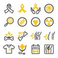Bone cancer icon set Royalty Free Stock Photo