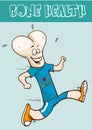 Bone character running for health Royalty Free Stock Photo