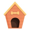 Bone dog kennel icon cartoon vector. Puppy house