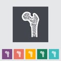 Bone flat icon.