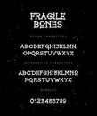 Bone font. Lettering. Letters and numbers made of bones