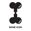 Bone icon vector isolated on white background, logo concept of B