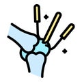 Bone knee restore icon vector flat