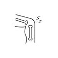 Bone leg broken pain icon. Simple line, outline of human skeleton icons for ui and ux, website or mobile application on