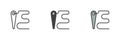 Bone needle line, solid and colorful icon set pack Royalty Free Stock Photo