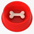 Bone In Pet Bowl Royalty Free Stock Photo