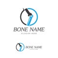 Bone Plus logo. Healthy bone Icon. Knee bones and joints care protection logo template. Medical flat logo design. Vector of human