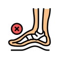 bone postural deformity feet color icon vector illustration