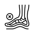 bone postural deformity feet line icon vector illustration