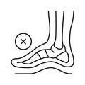 bone postural deformity feet line icon vector illustration