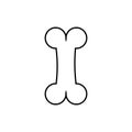 Bone shape icon. Skeleton element vector. Simple black contour. Dog treat symbol. Royalty Free Stock Photo