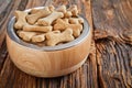 Bone-shaped dog biscuits in a stylish bowl Royalty Free Stock Photo