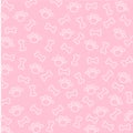 Bone and Spoor of dog wallpaper on pink background Royalty Free Stock Photo