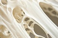 Bone tissue human skeleton under microscope cells structure medical science biology background texture magnification