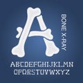 Bone X Ray Alphabet Vector Royalty Free Stock Photo