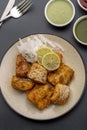 Fish fry snack with sauce and snack Royalty Free Stock Photo